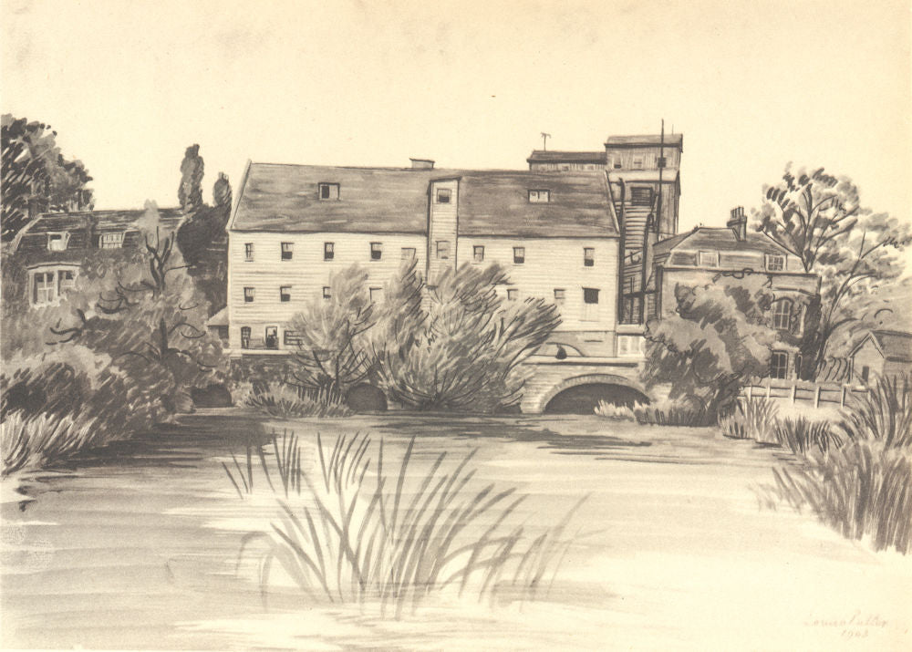 PONDER'S END. Mill. London. By Louisa Puller 1946 old vintage print picture